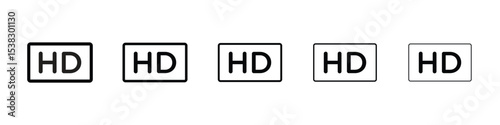 High definition icons in black stroke designs on white background