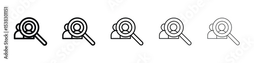 Hiring icons in black stroke designs on white background