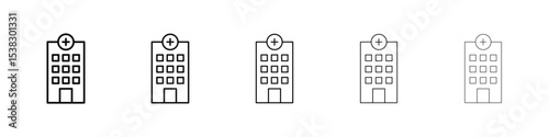 Hospital icon for social media, app, and web design. Vector illustration.