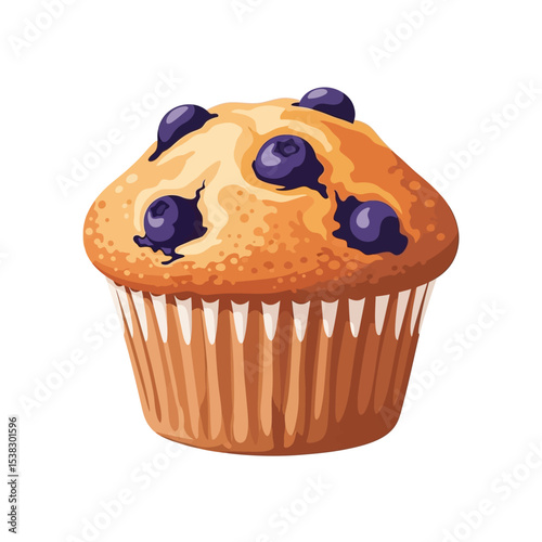 Delicious Blueberry Muffin Illustration
