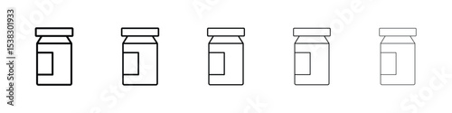 Jar icons in black stroke designs on white background