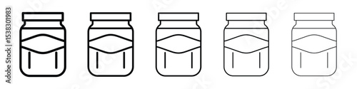 Jam icons in black stroke designs on white background