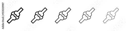 Joint icons in black stroke designs on white background