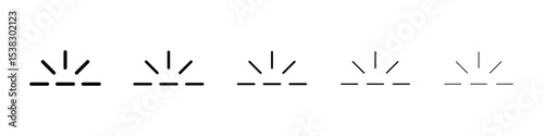 Keyboard brightness icons in black stroke designs on white background