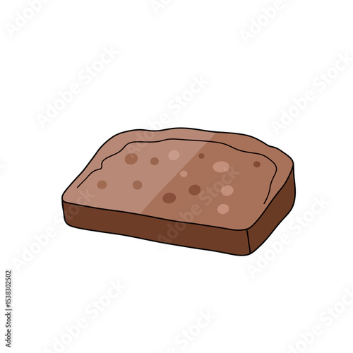 Simple Illustration of a Slice of Brown Bread