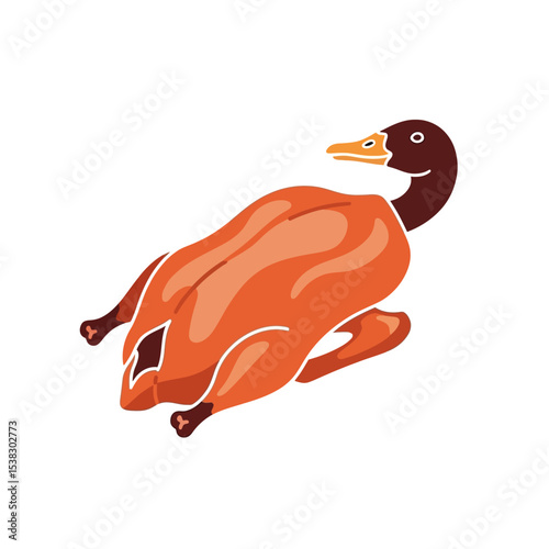 Peking Duck Illustration - Simplified Culinary Icon