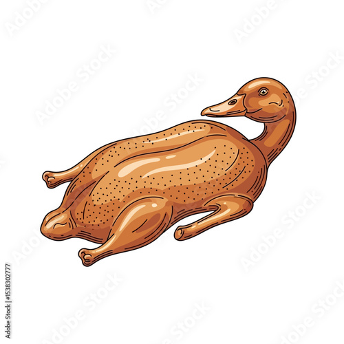 Roasted Duck Illustration: Culinary Delicacy