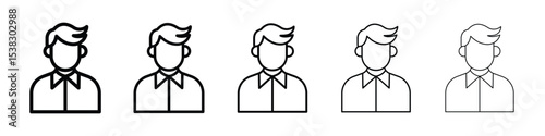 Man icons in black stroke designs on white background