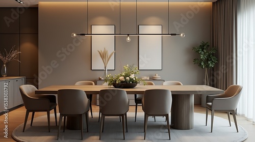 modern dining room with table