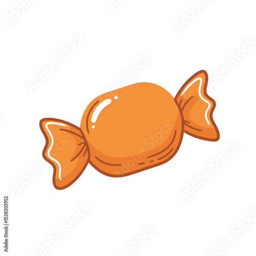 Cartoon Orange Candy: Sweet Treat Illustration