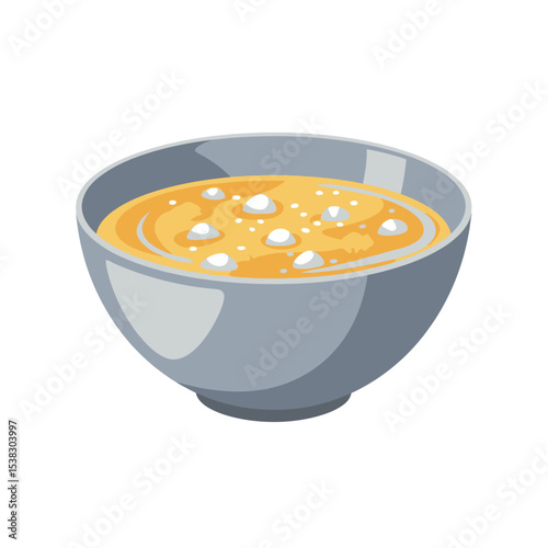 Creamy Soup Bowl: Comfort Food Illustration
