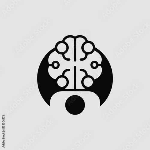 Abstract brain icon illustrating artificial intelligence and technological concepts