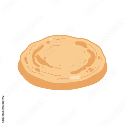 Simple Flatbread Illustration, Minimalist Food Art