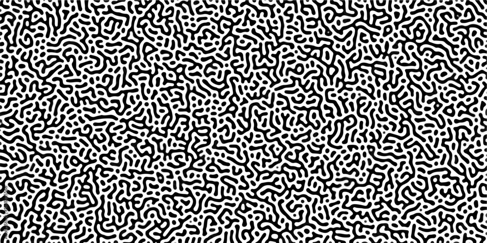 Abstract Reaction-diffusion Turing pattern natural texture gray gradient color scheme. Linear design with biological algorithm psychedelic background. Reaction-diffusion or truing patter