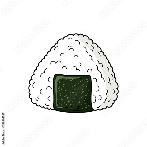 Onigiri Delight: Hand-Drawn Japanese Rice Ball Illustration