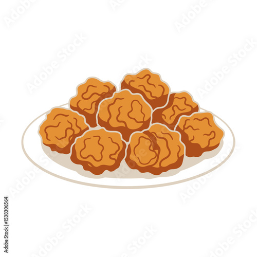Crispy Chicken Nuggets Illustration - Golden Delicious Bites