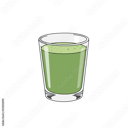 Green Smoothie Shot: Healthy Drink Illustration