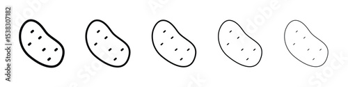 Potato icons in black stroke designs on white background