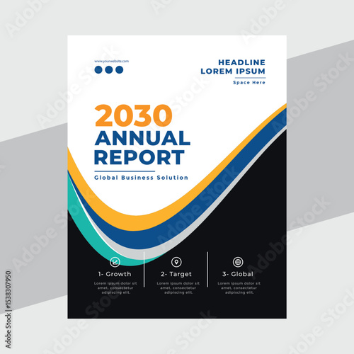 Abstract style business annual report leaflet design a modern concept vector template ready to print design