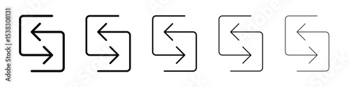 Replace icons in black stroke designs on white background