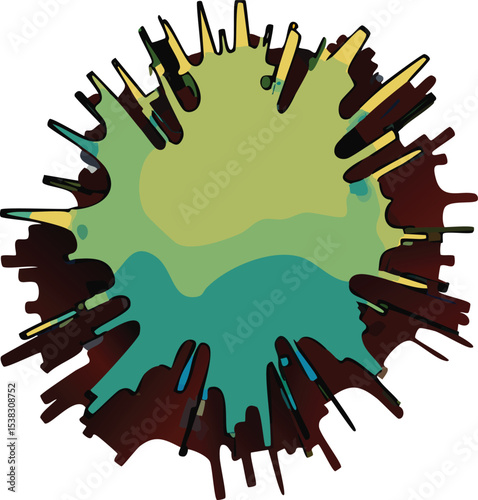 a highly detailed, close-up image of a single, vibrant emerald green paint stroke. The stroke should feature prominent impasto texture with visible, thick brushstrokes, indicative of heavy acry
