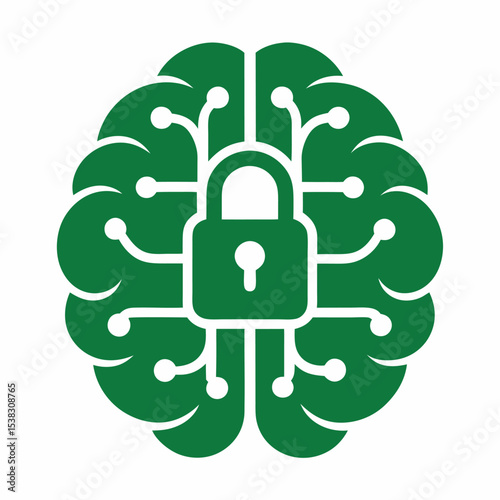 Brain security illustration depicting data protection and technological innovation