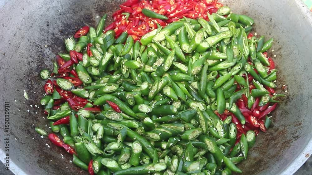 red and green chili peppers