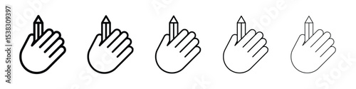 Self expression icons in black stroke designs on white background