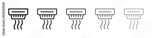 Sensor smoke icons in black stroke designs on white background