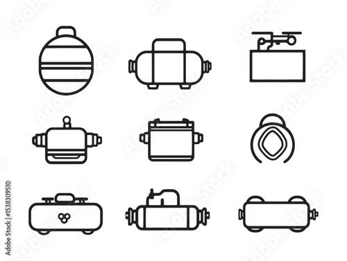 Minimalist Propane Tank Outline Vector Design 