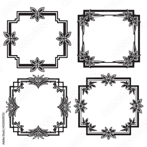 Clean Crisp For Professional Business Use Decorative Vector Floral Border Packs

