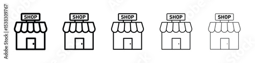 Shop icon for social media, app, and web design. Vector illustration.