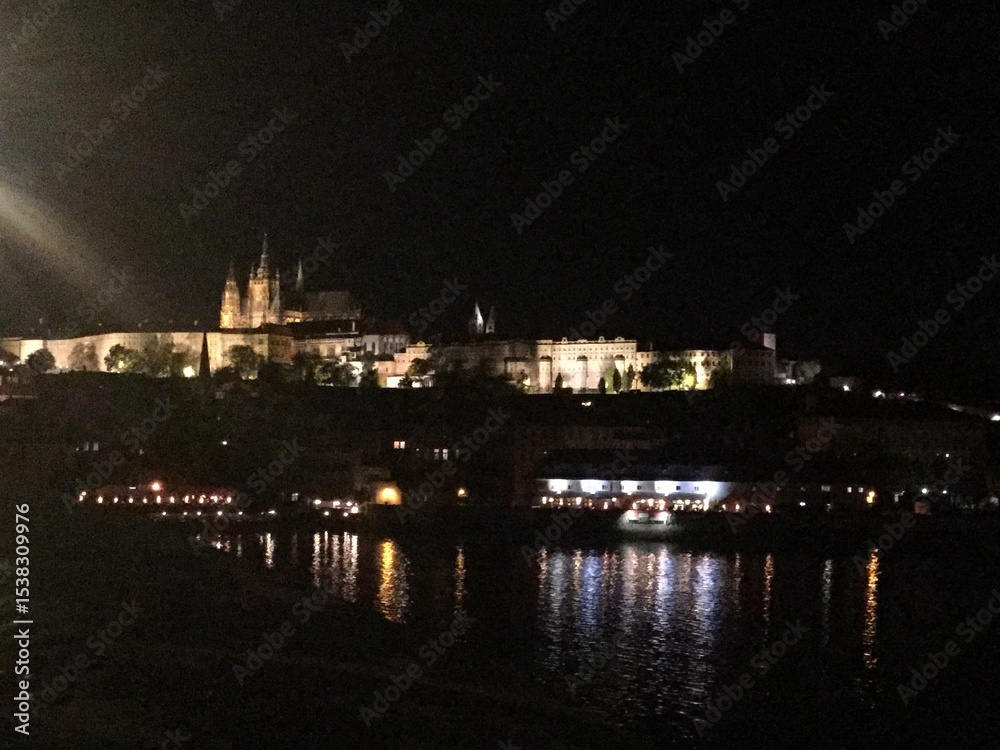 Fototapeta premium city view of Prague at night
