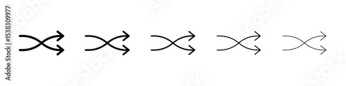 Shuffle icons in black stroke designs on white background
