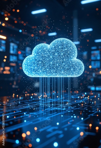 Futuristic Cloud Computing Advanced Data Transformation and Storage in a High-Tech Network