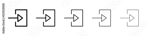 Sign out icons in black stroke designs on white background