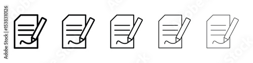 signature file icons in black stroke designs on white background
