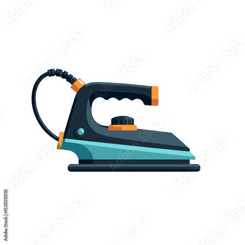 Flat iron appliance, blue and black, for home and laundry care