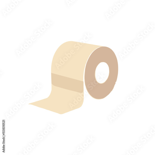 Roll of tan toilet paper, simple design, for hygiene blogs