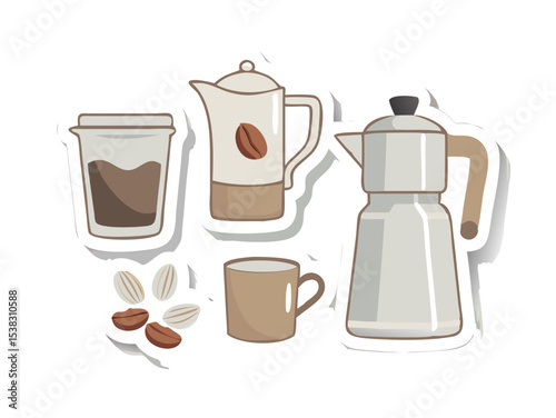 coffee themed icons stickers - 5