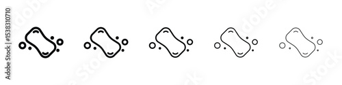 Soap icons in black stroke designs on white background