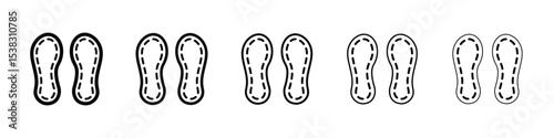 Soles icons in black stroke designs on white background