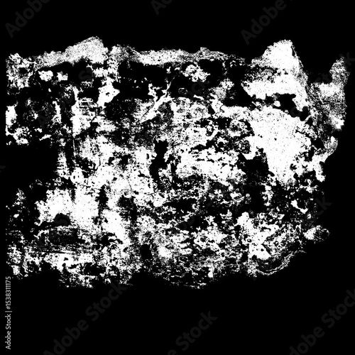 Grunge Wall Stain Texture Alpha Channel on Black Background