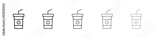Swoosh Cup icons in black stroke designs on white background