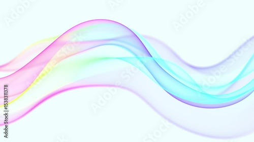 Wallpaper Mural Looping 3D Animated Abstract Background - Transparent Flowing Colorful Waves on White Torontodigital.ca