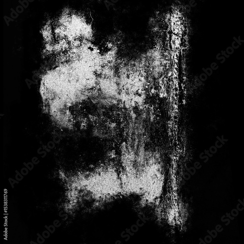 Grunge Wall Stain Texture Alpha Channel on Black Background