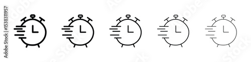 Time fast icons in black stroke designs on white background