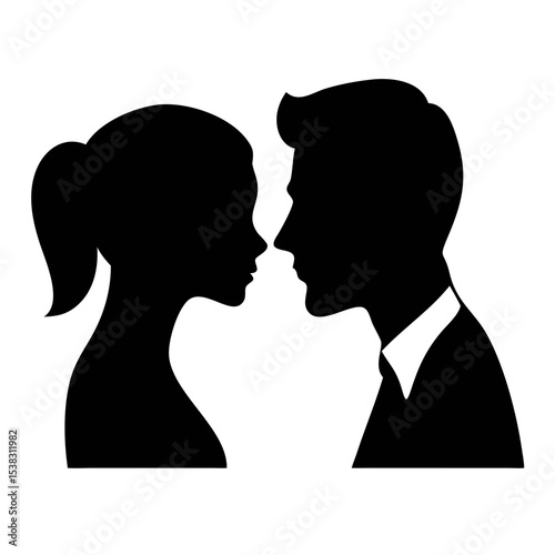 Vector silhouette of a couple. stock illustration
