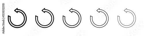 Undo icons in black stroke designs on white background