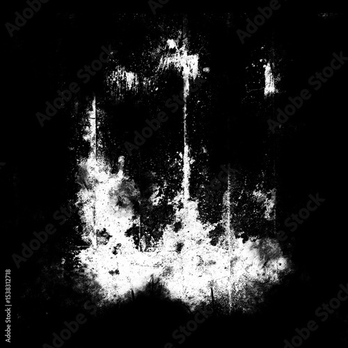 Grunge Wall Stain Texture Alpha Channel on Black Background